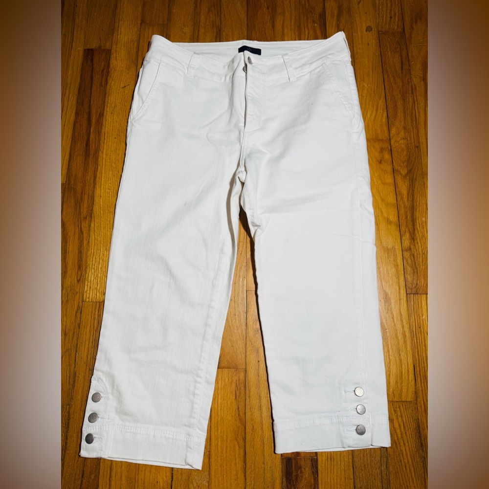 Not Your Daughters Jeans NYDJ Womens Size 10 WHITE Capri Crop